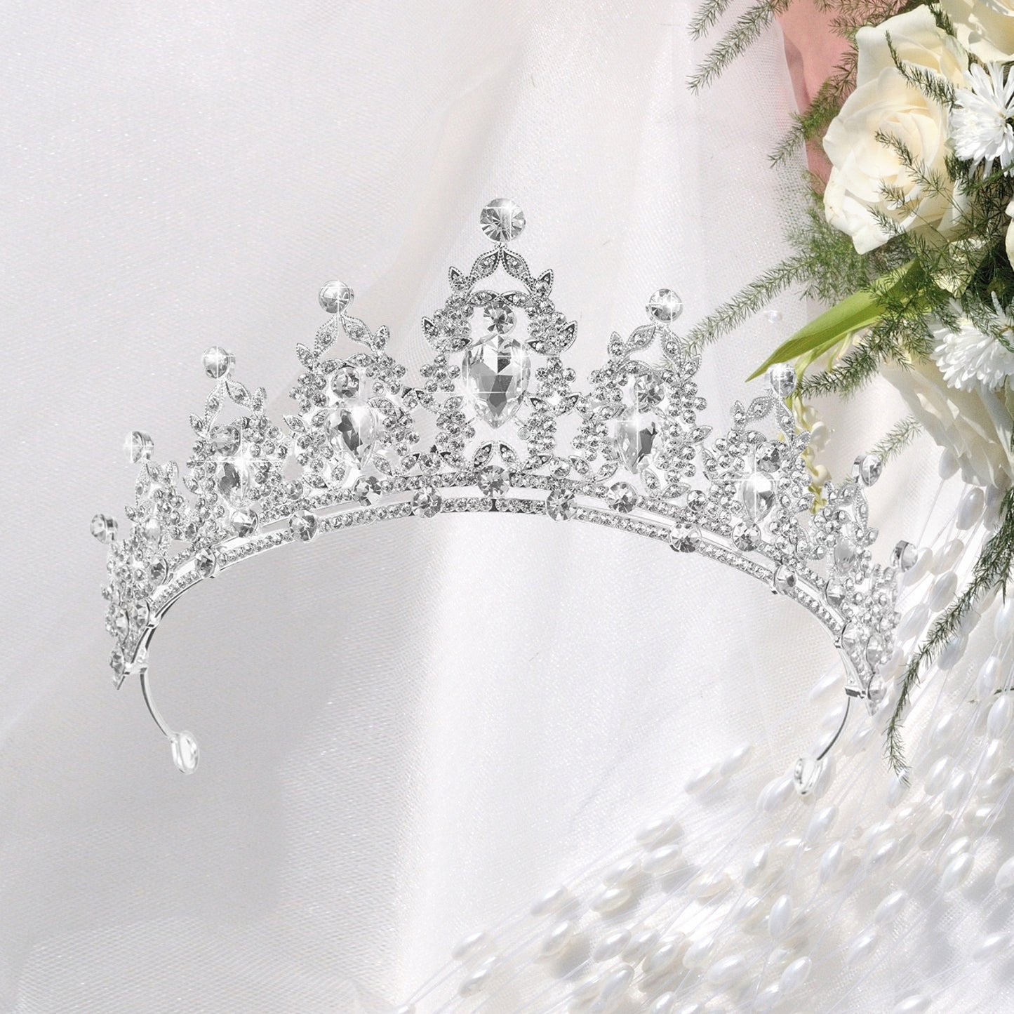 Rhinestone Crystal Tiaras and Crowns Headband For Women Birthday Pageant