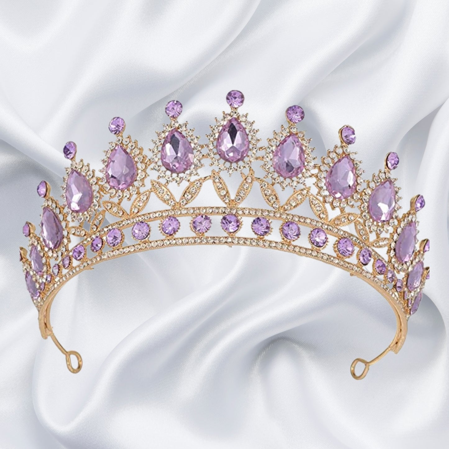 Purple Baroque Queen Crown - Rhinestone Wedding Crowns and Tiaras for Women, Costume Party Hair Accessories