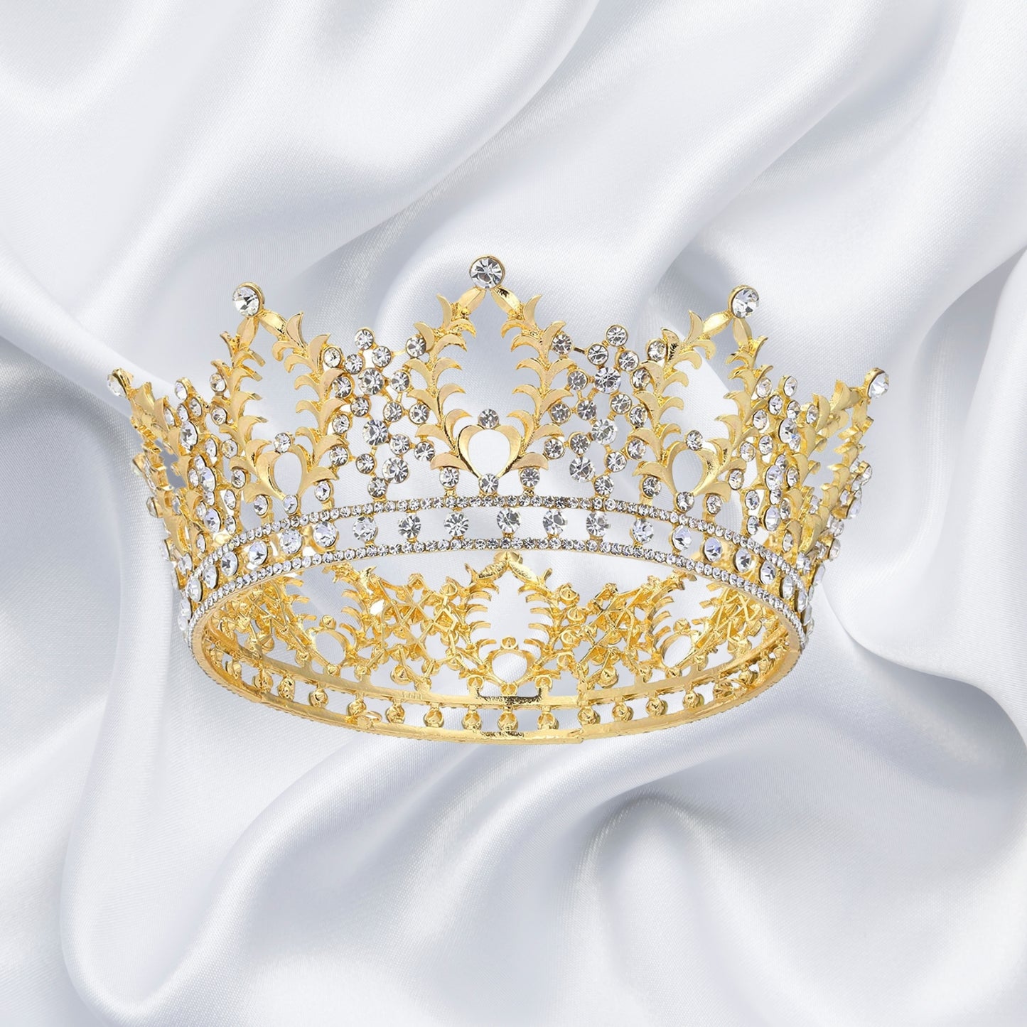 Royal King Crown for Men/Women (Unisex) - Metal Prince Crowns and Tiaras, Full Round Birthday Party Hats
