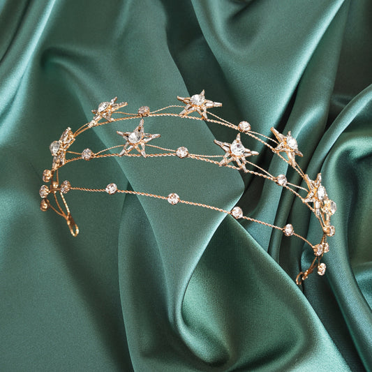 Rhinestone Crystal Crown Wedding Crown, Star Hair Jewelry Bridal Headpiece, Hair Accessories for Christmas /Photography/Party, Princess Rhinestone Crown for Women