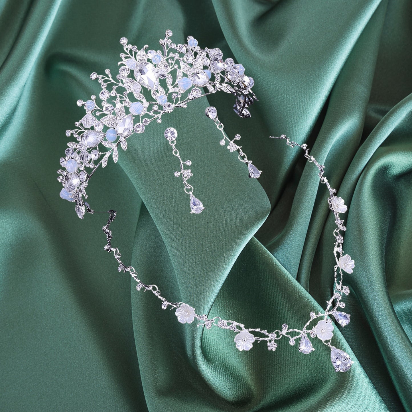 Blue Tiaras Set Princess Crown for Women and Girls Crystal Headbands for Bridal, Princess for Wedding
