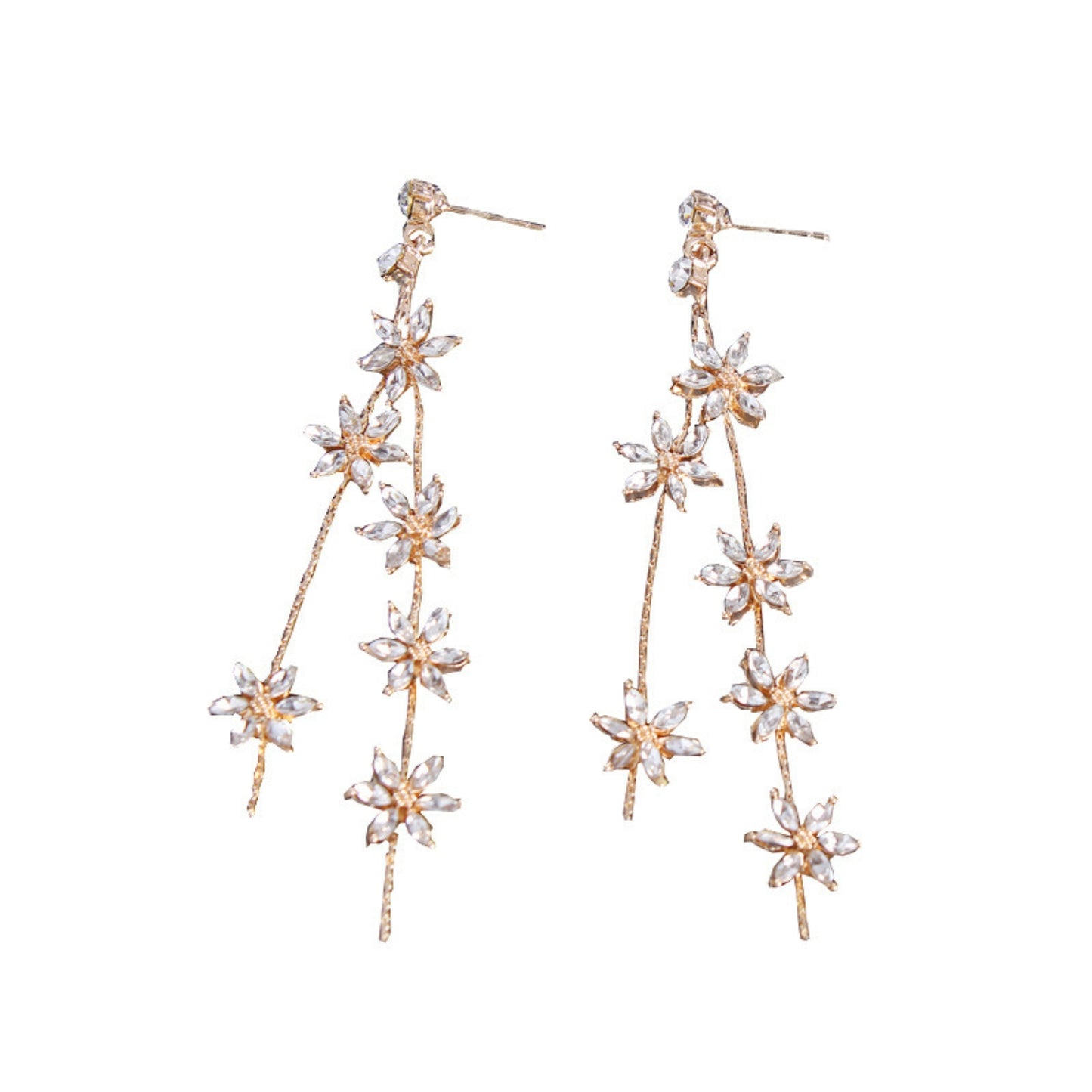 Star Tassel Earrings Crystal Dangle Star Earrings Long Star Beaded Fringe Drop Earring for Women Girls