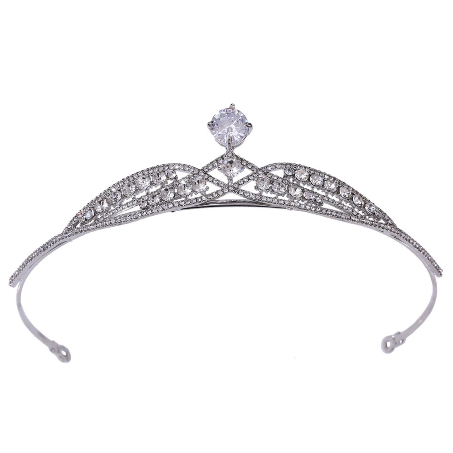 Silver Tiara Queen Crown for Women, Wedding Tiaras and Crowns, Metal Princess Tiara for Bride, Crystal Birthday Quinceanera Pageant Prom