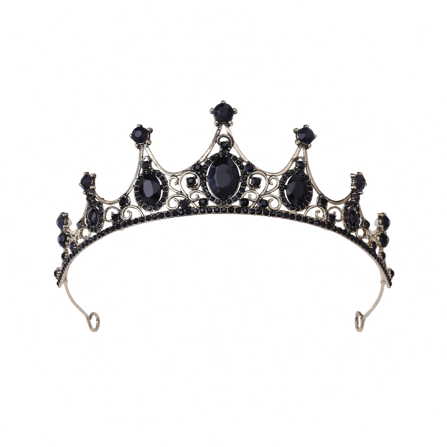 Gothic Crown Pageant Tiara for Women, Black Queen Tiaras and Crowns