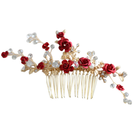 Rose Flower Hair Comb Women Rose Flower Hair Accessories Wedding Hair Clip Flamenco Dancer