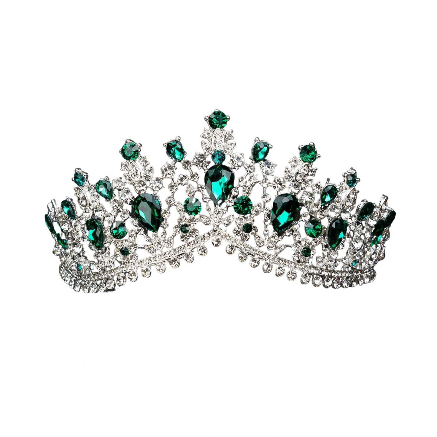 Emerald Tiara for Women Wedding, Green Bridal Crown Princess Tiara Headband, Costume Party Accessories for Brithday Halloween Babyshower