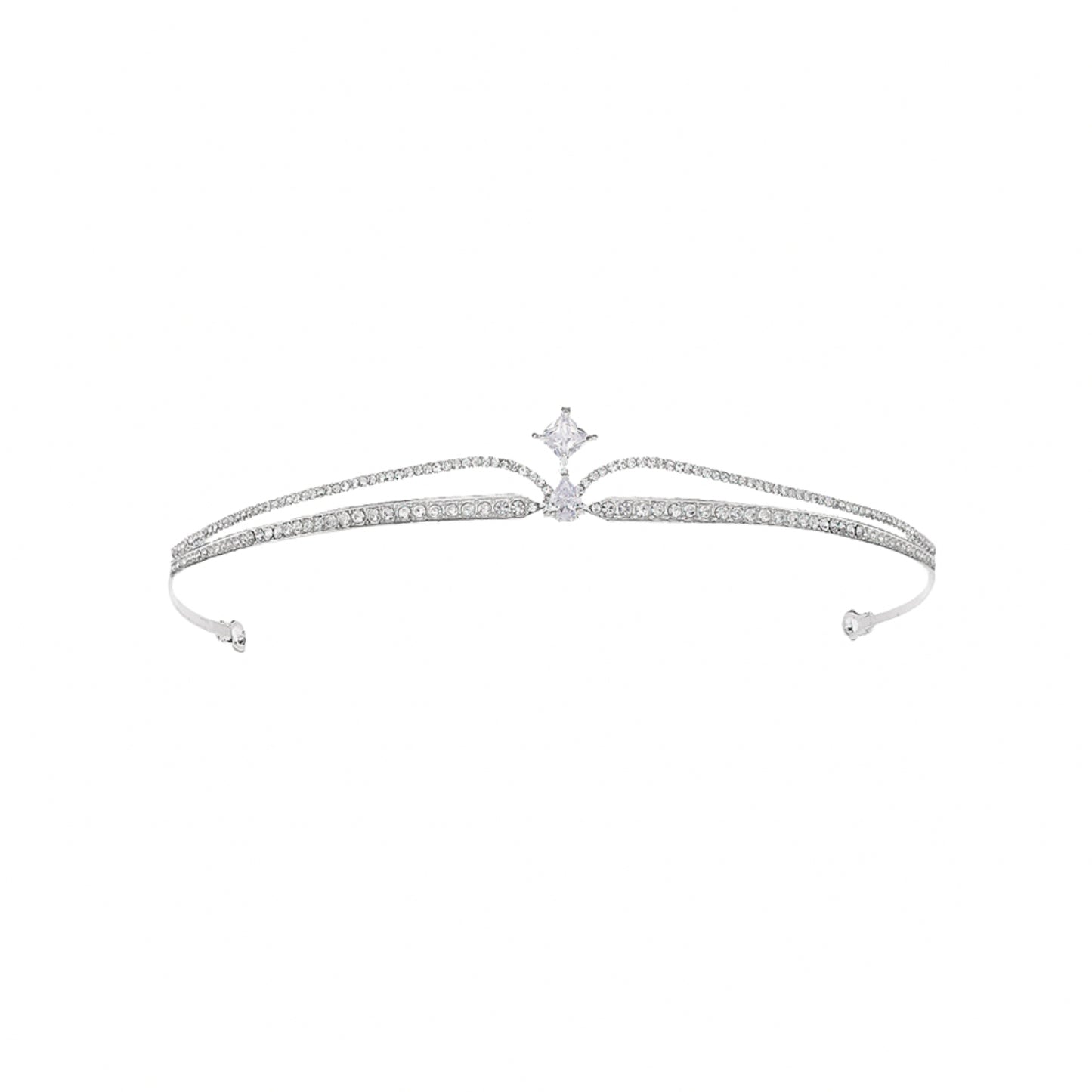 Rhinestone Crown Crystal Bridal Tiara Princess Crown Birthday Crown Tiaras and Crowns for Women and Girls-Silver