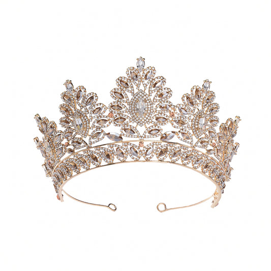 Rhinestone Royal Crystal Tiaras for Women Gold Princess Crown Tiaras for Girls Bridal Hair Accessories