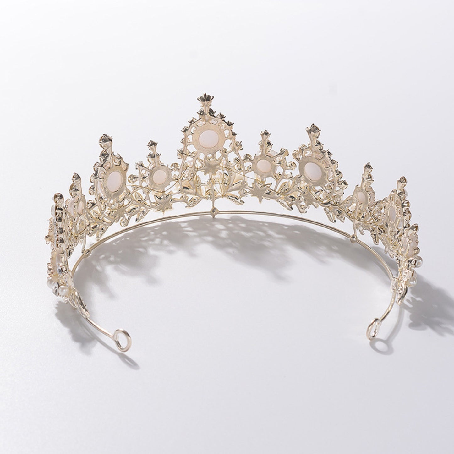 Vintage Gold Flower Bead Bridal Wedding Crown Headband Women Crystal Tiara Headpiece Wedding Hair Accessories