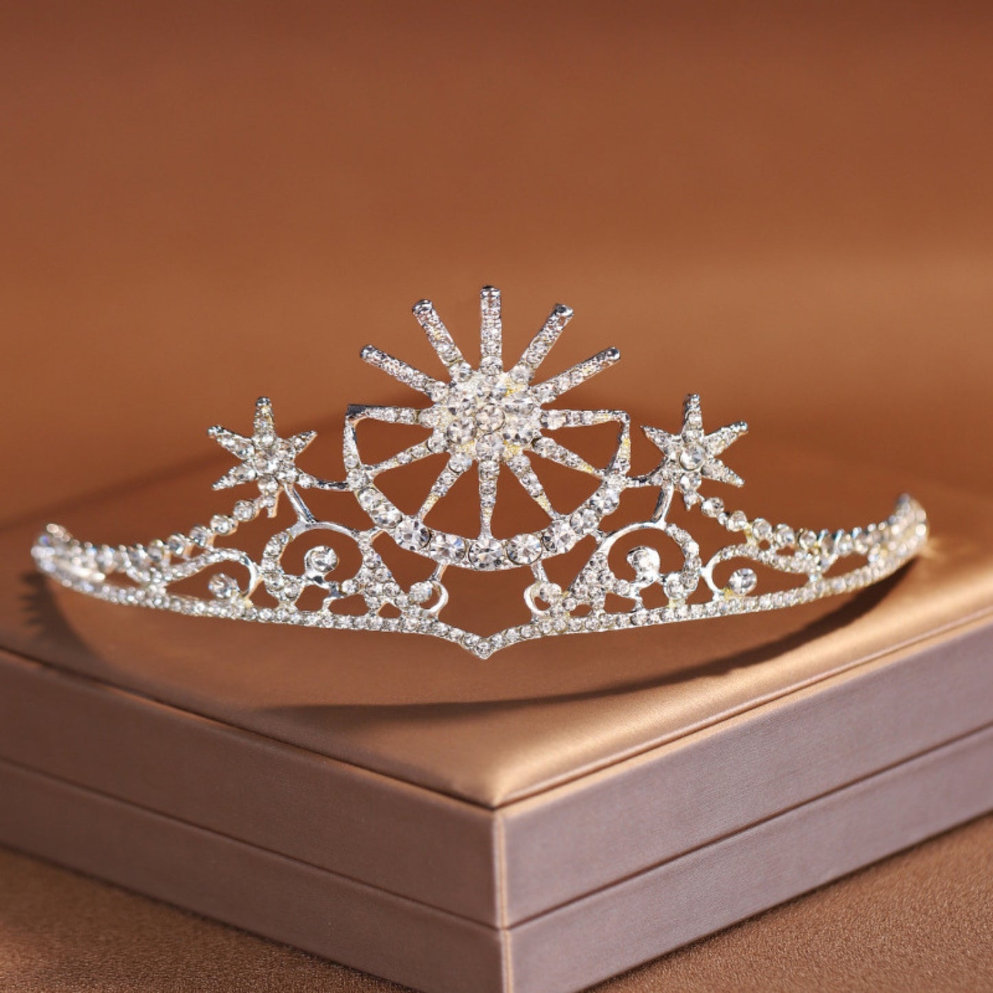 Star Crown Headbands for Women Teens Girls Birthday Wedding Silver Star Tiara Bridal Hair Pieces