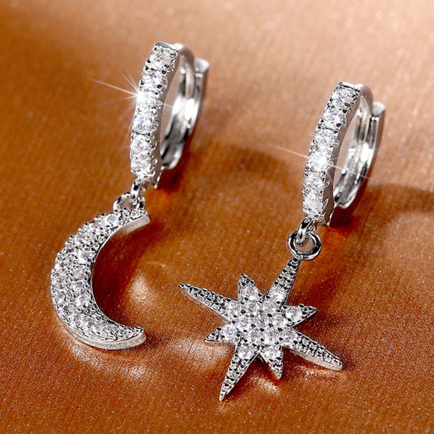 Moon Star Spike Lightning Evil Eye Dangle Huggie Drop Dangle Earrings Jewelry for Women