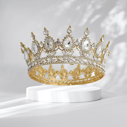 Silver Tiara Crown for Women Girls Rhinestone Crystal Princess Queen Crown Full Round Tiara Jewelry Hair Accessories for Bridal Wedding Birthday Party Prom