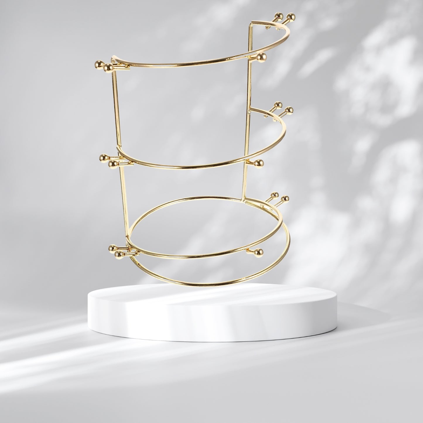 Crown Necklace Three-tier Stand Rack Jewelry Holder Girls Home Hair Bride Ties Layer Headband Hairband for Tree Organizer and Accessories Women Band Golden