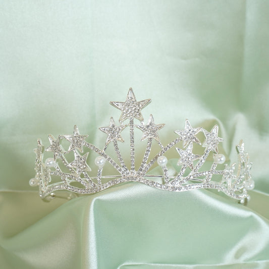 Star Shaped Rhinestone Crowns Bridal Crowns Tiaras Bridal Headpiece for Wedding Ceremony Party