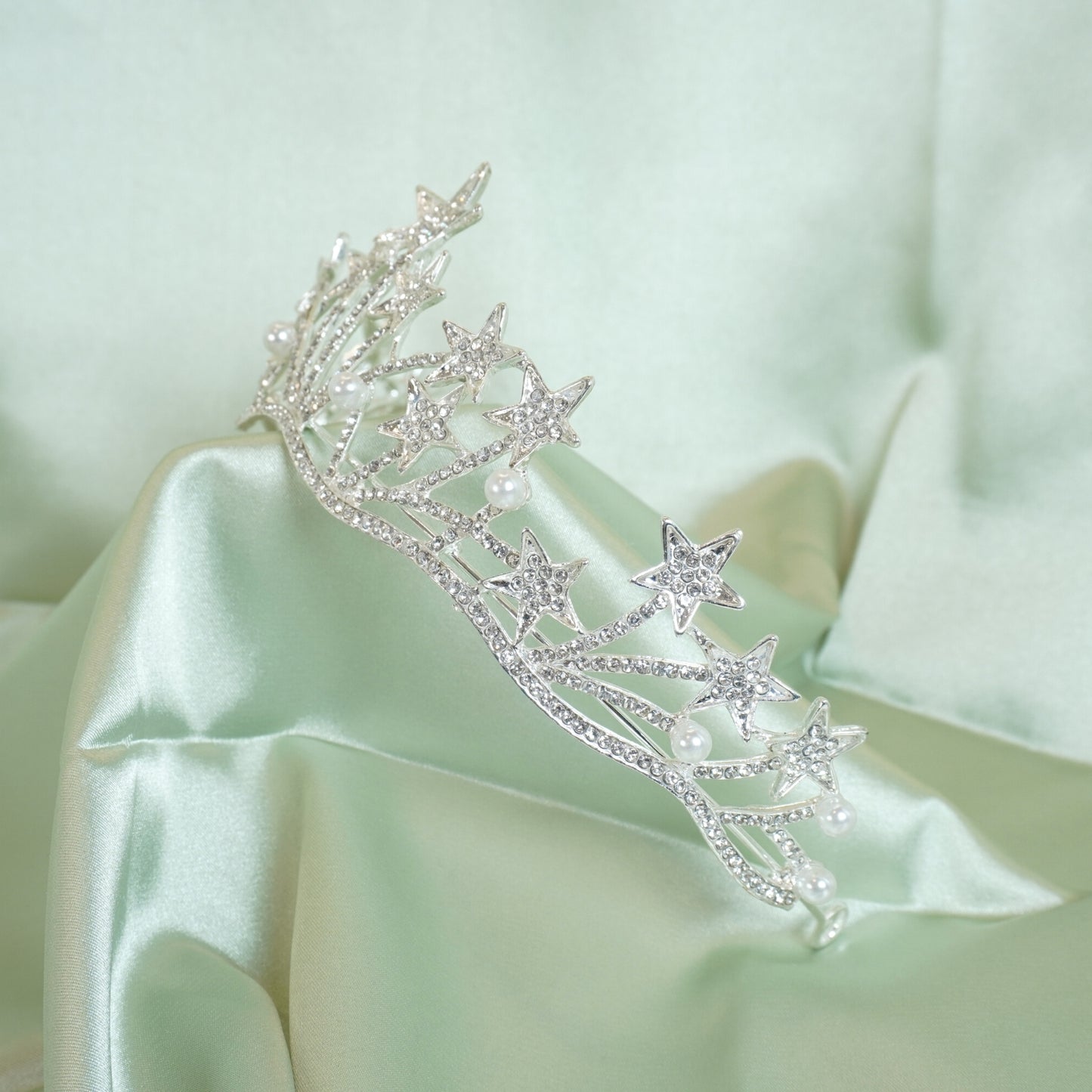 Star Shaped Rhinestone Crowns Bridal Crowns Tiaras Bridal Headpiece for Wedding Ceremony Party