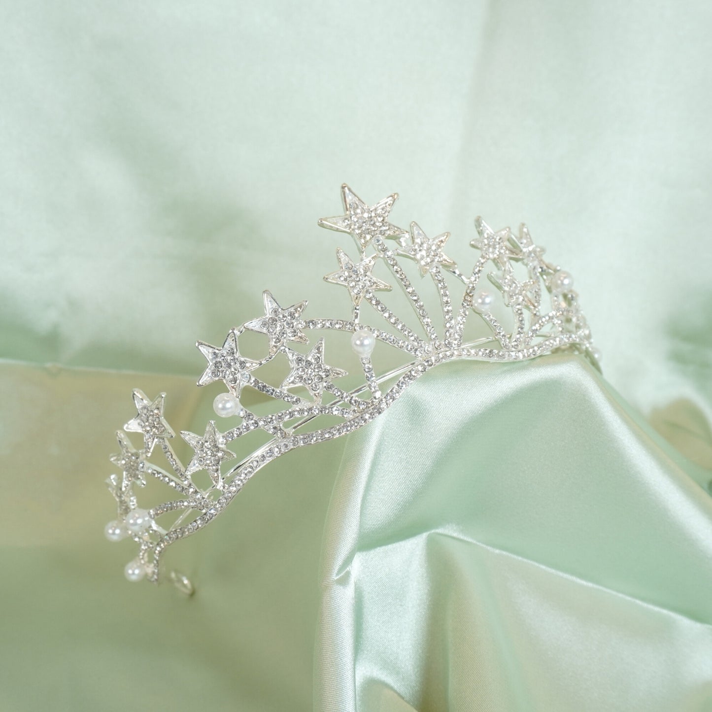 Star Shaped Rhinestone Crowns Bridal Crowns Tiaras Bridal Headpiece for Wedding Ceremony Party