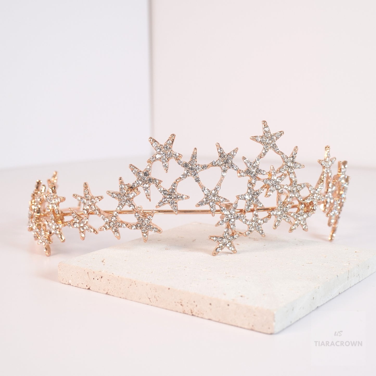 Star Crown Headbands for Women Teens Girls Birthday Wedding Silver Star Tiara Bridal Hair Pieces gold