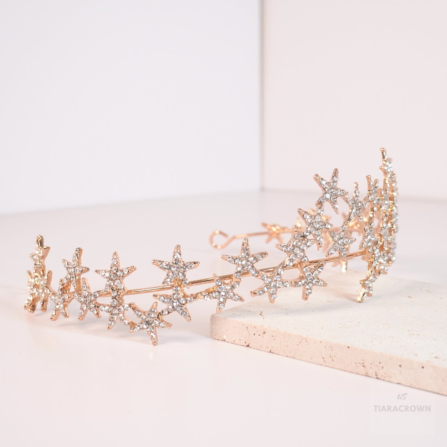 Star Crown Headbands for Women Teens Girls Birthday Wedding Silver Star Tiara Bridal Hair Pieces gold