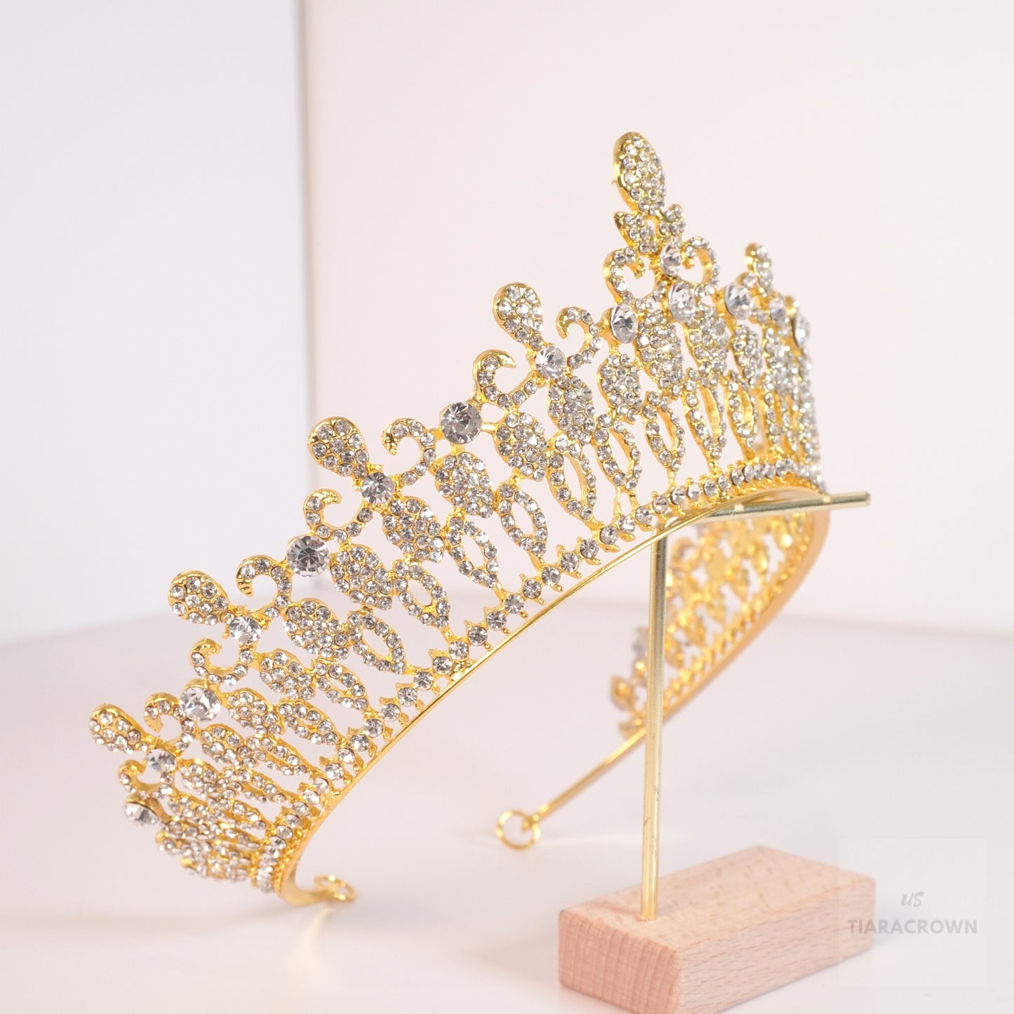 Gold Tiara and Crown for Women Crystal Princess Crowns Rhinestone Birthday Tiaras for Girls Wedding Hair Accessories